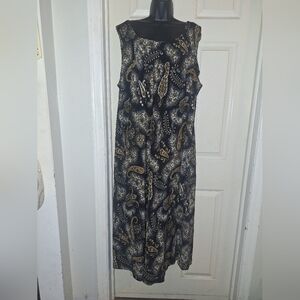 Studio I Brown and Black Sleeveless Sheath Maxi Dress